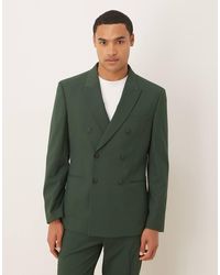 ASOS - Giacca Da Abito Slim Fit Doppiopetto Scuro - Lyst