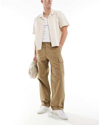 Jack & Jones - Pantalones Cargo Beis De Corte Ancho Bill Barkley De -Beis Neutro - Lyst