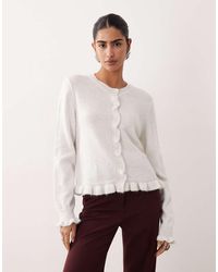 Jdy - Frill Details Knitted Cardigan - Lyst