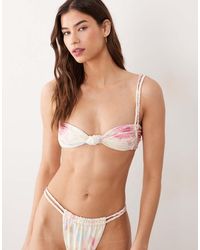 Miss Selfridge - Knot Braided Strap Bikini Top - Lyst