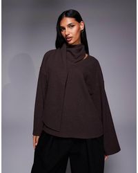 ASOS - Long Sleeve Scarf Detail Top - Lyst