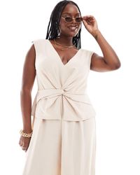ASOS - Asos Design Curve V Neck Wrap Waistcoat Jumpsuit - Lyst