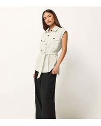 PixieGirl - Petite Belted Utility Shirt - Lyst