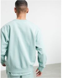 adidas originals overdyed premium sweatshirt with chest logo in blue