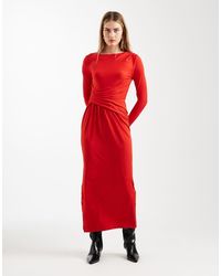 ASOS - Modal Long Sleeve Drape Maxi Dress - Lyst