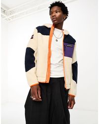 Napapijri - Yupik Zip Up Hooded Fleece Jacket With Logo Patches - Lyst