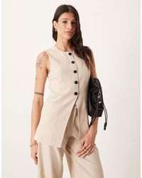 JDY Tall - Longline Button Through Waistcoat Co-ord - Lyst