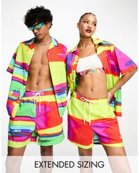 Calvin Klein - – pride – unisex-shorts mit grafischem allover-print, kombiteil - Lyst