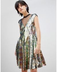 Free People Dance Till Dawn Ombre Sequined Dress - Green