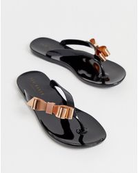ted baker rose gold flip flops