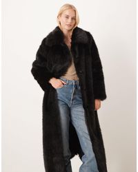 ASOS - Asos design tall - manteau long en fausse fourrure avec passepoil - Lyst