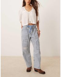 Free People - Hickory Stripe Moxie Tie-waist Jean - Lyst