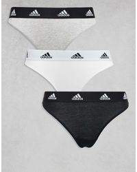adidas - 3 Pack Active Comfort Cotton Thongs - Lyst