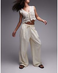 TOPSHOP - Broek Met Ballonpijpen En Linnen - Lyst