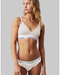 Calvin Klein - Maternity Modern Cotton Lightly Lined Triangle Bralette With Logo Taping - Lyst