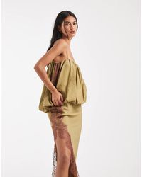 ASOS - Bubble Hem Lace Applique Midi Dress - Lyst