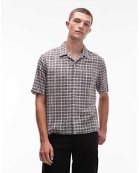 AllSaints - Sandy Check Print Short Sleeve Shirt - Lyst