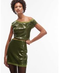 ASOS - Co-ord Sequin Mesh Mix Mini Skirt - Lyst