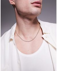 ASOS - Waterproof Stainless Steel Box Chain Necklace - Lyst