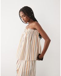 ASOS - Linen Blend Trapeze Bandeau Cami Top Set - Lyst
