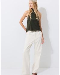 Stradivarius - Printed Tulle Halter Scarf Top - Lyst