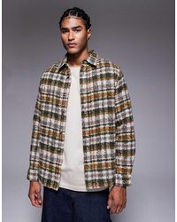 ASOS - Boucle Checked Overshirt - Lyst