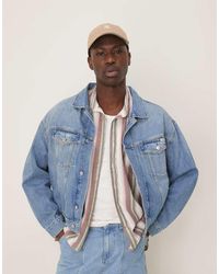 Calvin Klein - Chaqueta Vaquera Holgada Con Lavado Medio De -Azul - Lyst