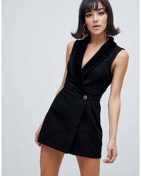 river island playsuit black