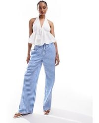 Vero Moda - – gestreifte hose mit doppeltem tunnelzug-bund - Lyst