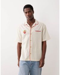 ASOS - Relaxed Revere Shirt With Chest And Border Embroidery - Lyst