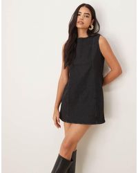 ASOS - Denim Seamed Shift Dress - Lyst