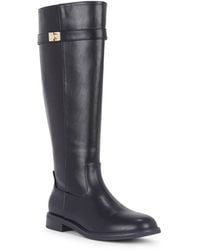 SEQWL - Knee High Boots Block Heel With Round Toe And Buckle Detail - Lyst