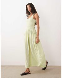 ASOS - Crinkle Scoop Neck Maxi Sundress With Shirred Waist - Lyst