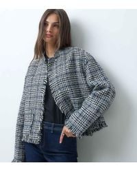 ASOS - Asos Design Tall Collarless Wool Blend Boucle Jacket - Lyst