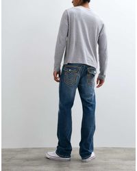 TRUE RELIGION - Ricky Straight Fit Ropestitch Flap Pocket Denim Jeans - Lyst