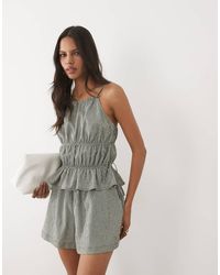 ASOS - Square Neck Cami Shirred Tie Top - Lyst