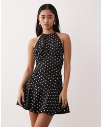 Nia - Cahuenga Halter Neck Polka Dot Dress - Lyst