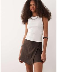 Mango - Mini Skort Van Linnenmix - Lyst