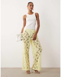 ASOS - Lace Wide Leg Pants - Lyst