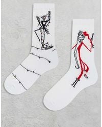 ASOS - Disney 2 Pack Socks With Nightmare Before Christmas Graphic - Lyst