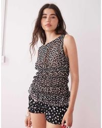 Collusion - Chiffon Polka Dot Shirred Vest - Lyst