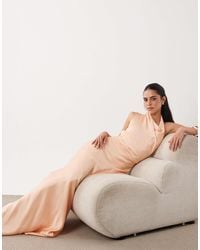 Mango - Capsule Satin Backless Halterneck Maxi Dress - Lyst
