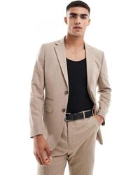 SELECTED - Chaqueta De Traje Beis De Corte Slim De Mezcla De Lana De -Blanco - Lyst