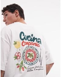 ASOS - Boxy Oversized T-shirt With Food And Drink Back Graphic - Lyst
