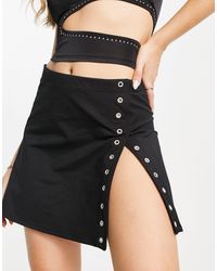 Weekday - Leticia Mini Skirt With Eyelet Detail - Lyst