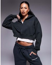 Good For Nothing - Vintage Wash Cropped Zip Through Hoodie - Lyst