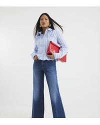 River Island - High Rise Relaxed Flare Jeans - Lyst