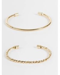 ASOS - Pack Of 2 Cuff Bracelets With Plain And Twist Detail - Lyst