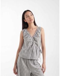 ASOS - Wrap Over Tie Side Top - Lyst