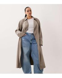 ASOS - Asos Design Curve Soft Longline Trench - Lyst